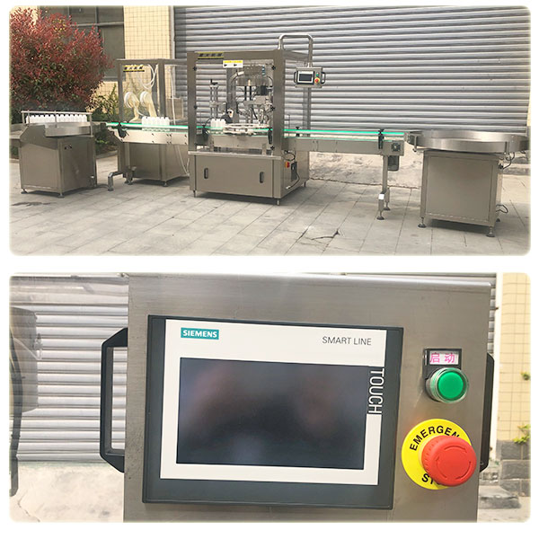 液體自動(dòng)化包裝流水線實(shí)拍